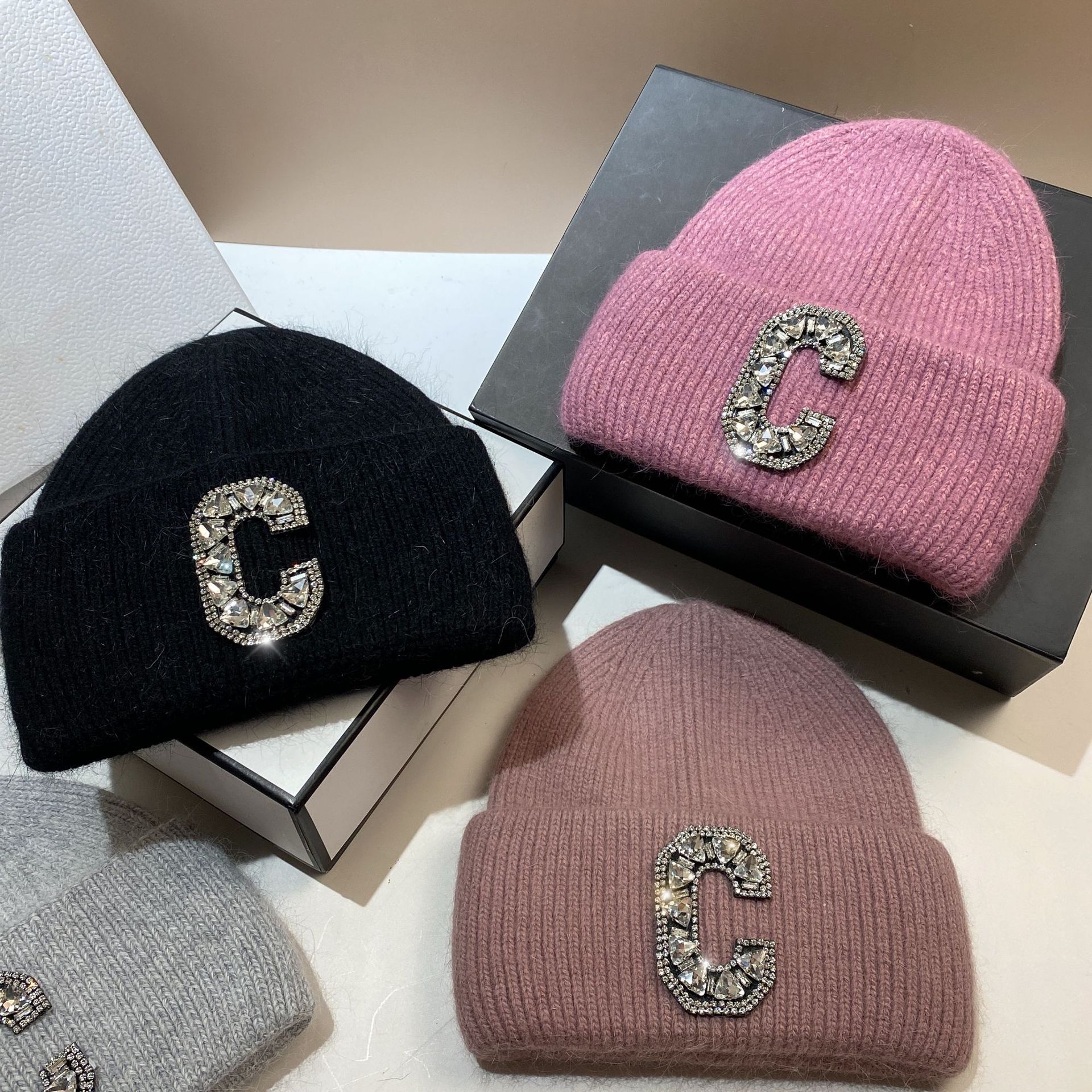 Women's Streetwear Letter Rhinestone Eaveless Wool Cap display picture 20