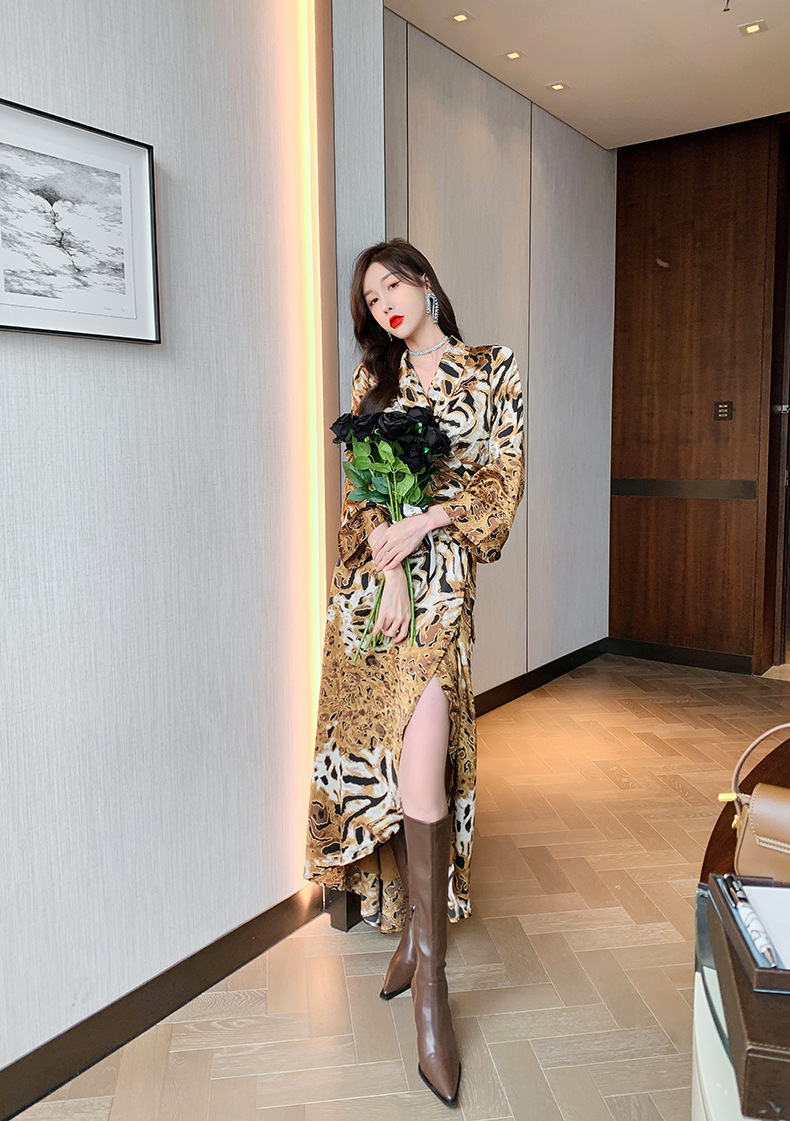 B6804 1490K VÁY ĐẦM LIỀN THÂN DÁNG DÀI NỮ CHOTDNG MÙA XUÂN THU ĐÔNG PHONG CÁCH ÂU MỸ HỌA TIẾT HOA THỜI TRANG NỮ G04 SẢN PHẨM MỚI