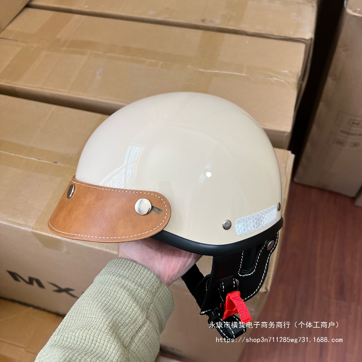 Retro 3C Certified Summer Harley Motorcycle Electric Car Half Helmet