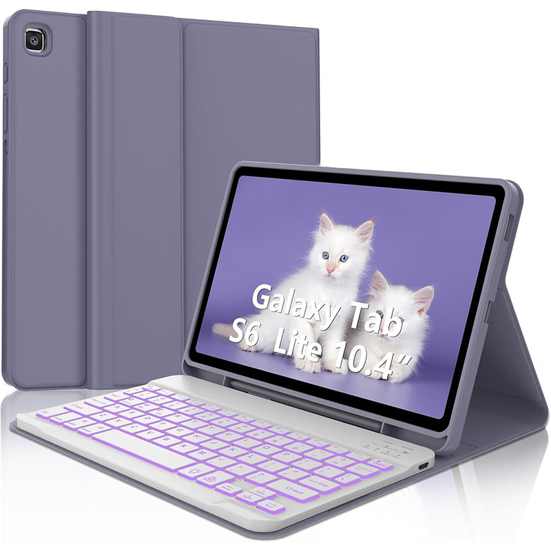 适用三星Tab S6Lite10.4英寸七彩背光蓝牙键盘笔槽皮套P625保护壳|undefined