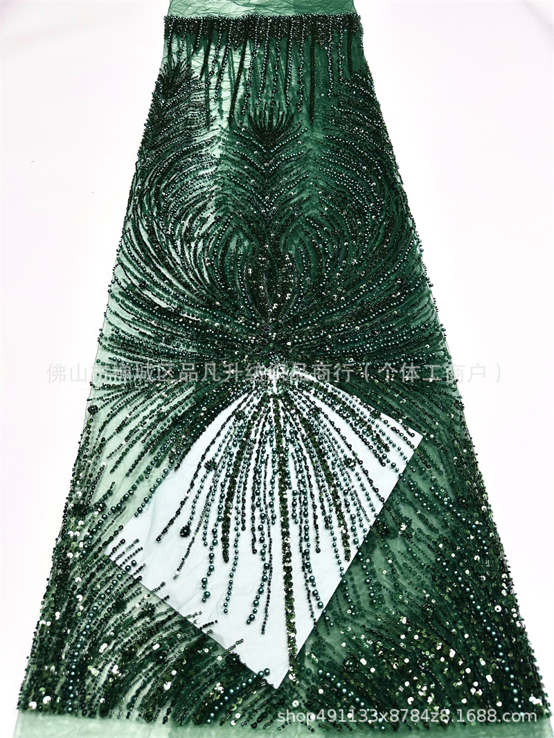 Vestido de boda estilo francés de moda cena festiva vestido de fiesta tela de encaje tela bordada