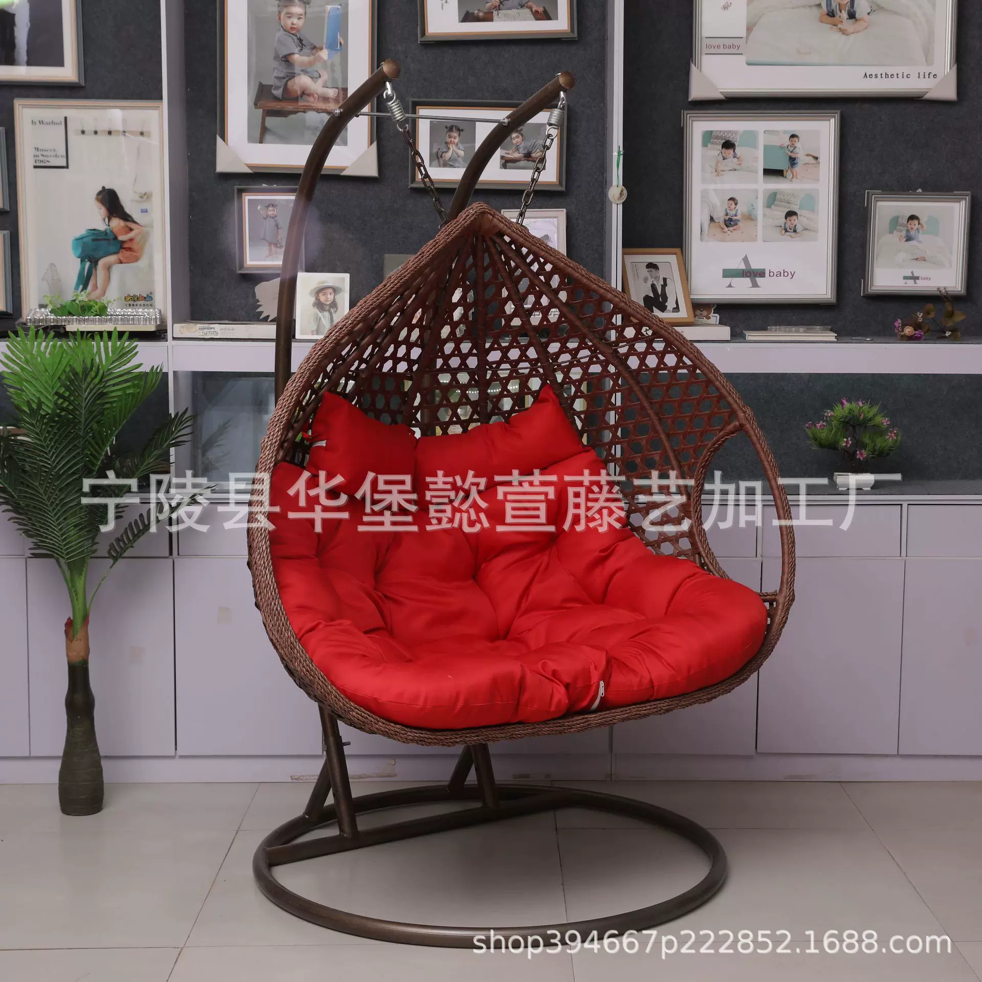 双杠藤椅吊篮椅家具秋千吊椅摇椅 阳台鸟巢懒成人藤编摇椅