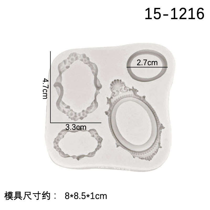 Retro en relieve marco de fotos flor ventana molde de silicona DIY creativo para hornear Decoración Accesorios fondant cake Decoration