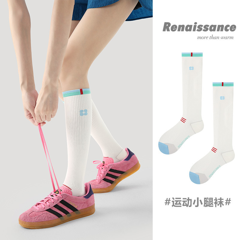 Renaissance Sports Pressure Socks Fitness Running Badminton Tennis Elastic Socks Women's Summer Slimming Calf Socks