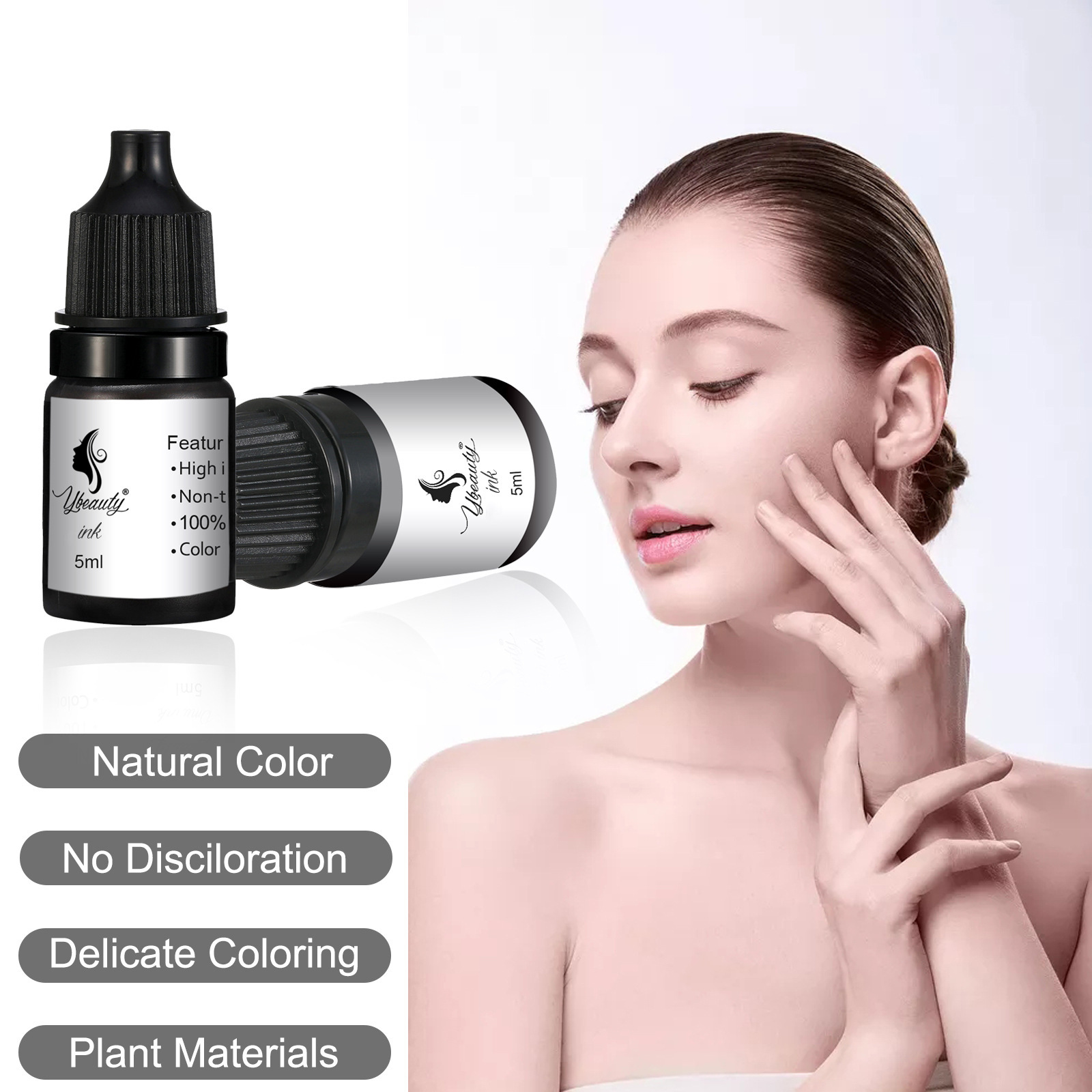 Upper body practice tattoo coloring material vial 5ML for beginners to practice hand coloring, breast tattooing, eyebrow bleaching, lip bleaching and eye contact line training