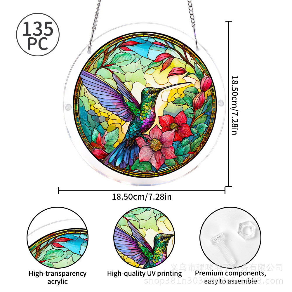 Nuevos productos transfronterizos de primavera pájaros de color de EE.UU. 250 aniversario acrílico rompecabezas ventana captador de luz image 6