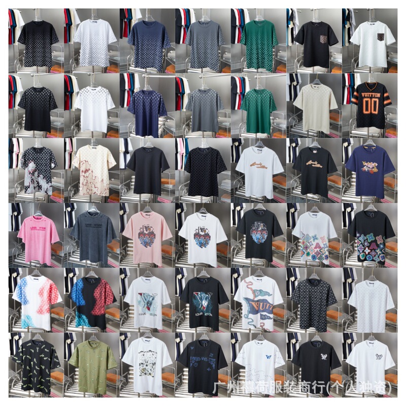 Cross-Border High-Quality Version. Lv Short-Sleeve. 26Ss Spring/Summer New Classic Monogram Letter Unisex T-Shirt Cross-Border High-Quality Version. Lv Short-Sleeve. 26Ss Spring/Summer New Classic Monogram Letter Unisex T-Shirt