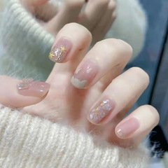 Acrylic nail with bow design, French manicure, nail with rhinestones, rhinestone nail, nail stickers