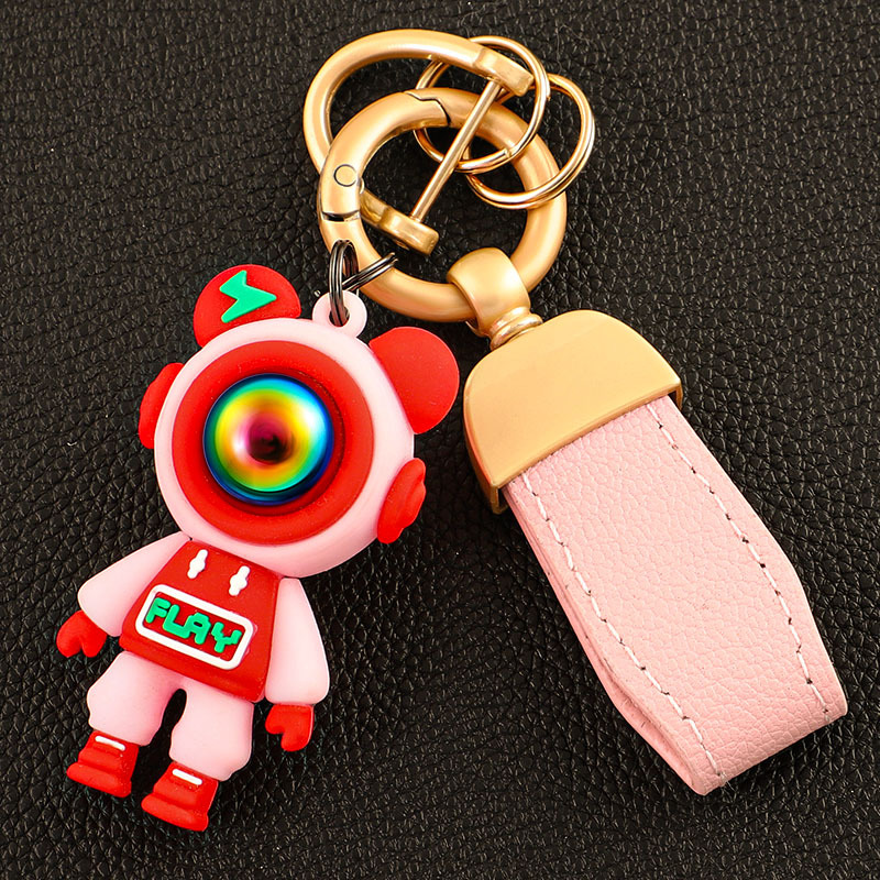 Llavero de coche transfronterizo osito INS macaron color violento llavero colgante bolso colgante llave