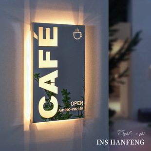 Hollow light box Billboard led luminous character wall-mounted customized creative stainless steel door head signboard production hanging