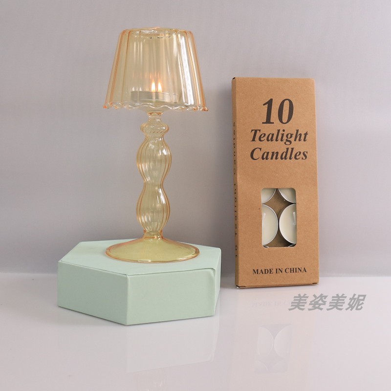 Simple de cristal plateado candelabro hogar vintage Cafe bar decoración del hogar lámpara de mesa candelabro de vidrio