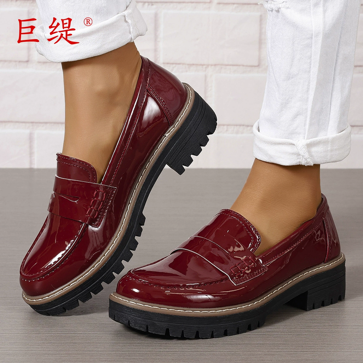 Ju Ti 2024 осень новая внешняя торговля большой размер Lefu обувь WISH Amazon, европейская и американская женская мода одиночная обувь