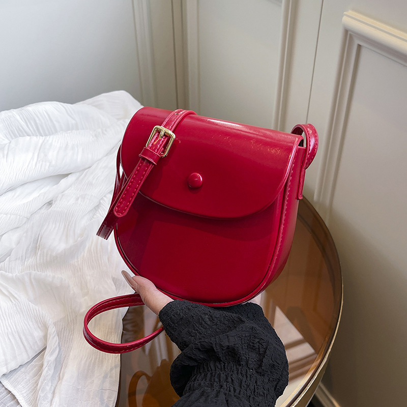 Textured Saddle Bag for Women 2025 New High-End Pure Color Shoulder Bag Retro Fashion Versatile Casual Crossbody Bag Textured Saddle Bag for Women 2025 New High-End Pure Color Shoulder Bag Retro Fashion Versatile Casual Crossbody Bag