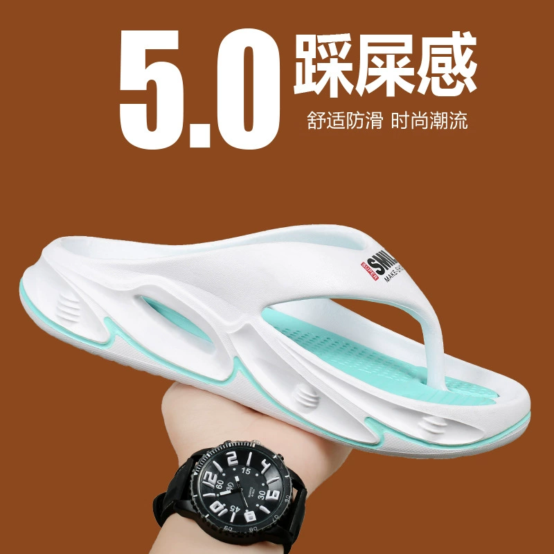 Новинка 2025, летние повседневные тапочки большого размера для пар, модные пляжные шлепанцы в корейском стиле, модные уличные сандалии