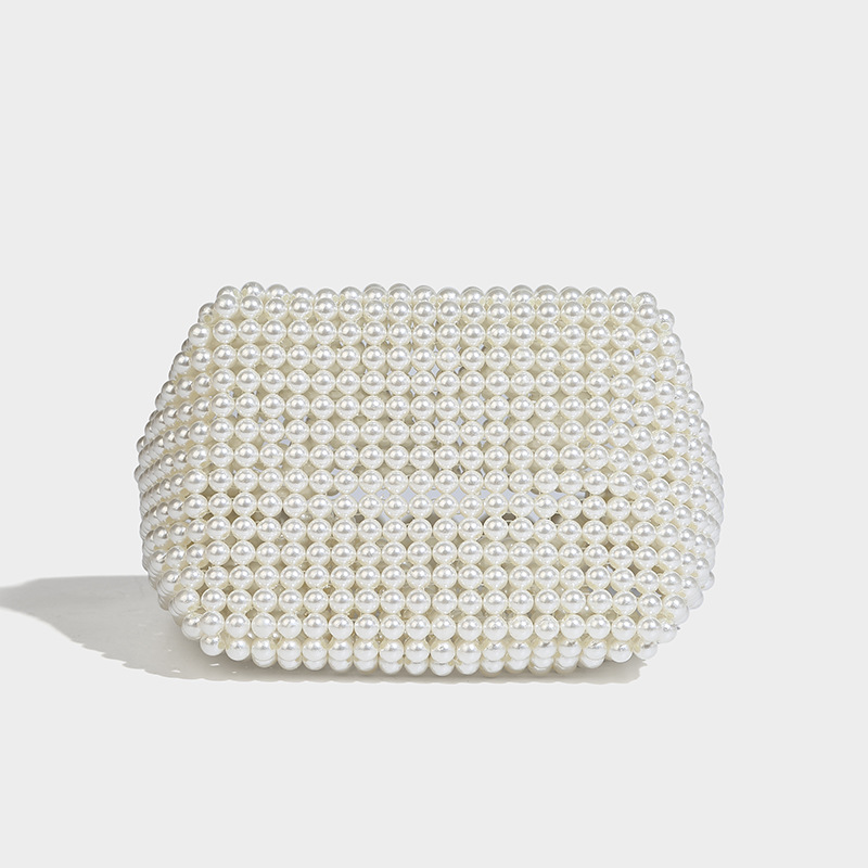 Perlina in stile francese Ins con design cavo, dolce ragazza versatile perla tenuta in mano, croce diagonale a spalla singola intrecciata a mano_voghion.com