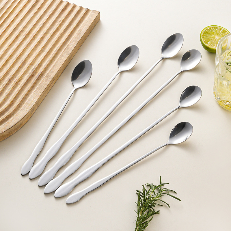 Stainless Steel Long-Handled Spoon with Creative and Stylish Gourd-Shaped Handle, Suitable for Mixing, Hot Pot Seasoning, Coffee, and Ice Cream Stainless Steel Long-Handled Spoon with Creative and Stylish Gourd-Shaped Handle, Suitable for Mixing, Hot Pot Seasoning, Coffee, and Ice Cream
