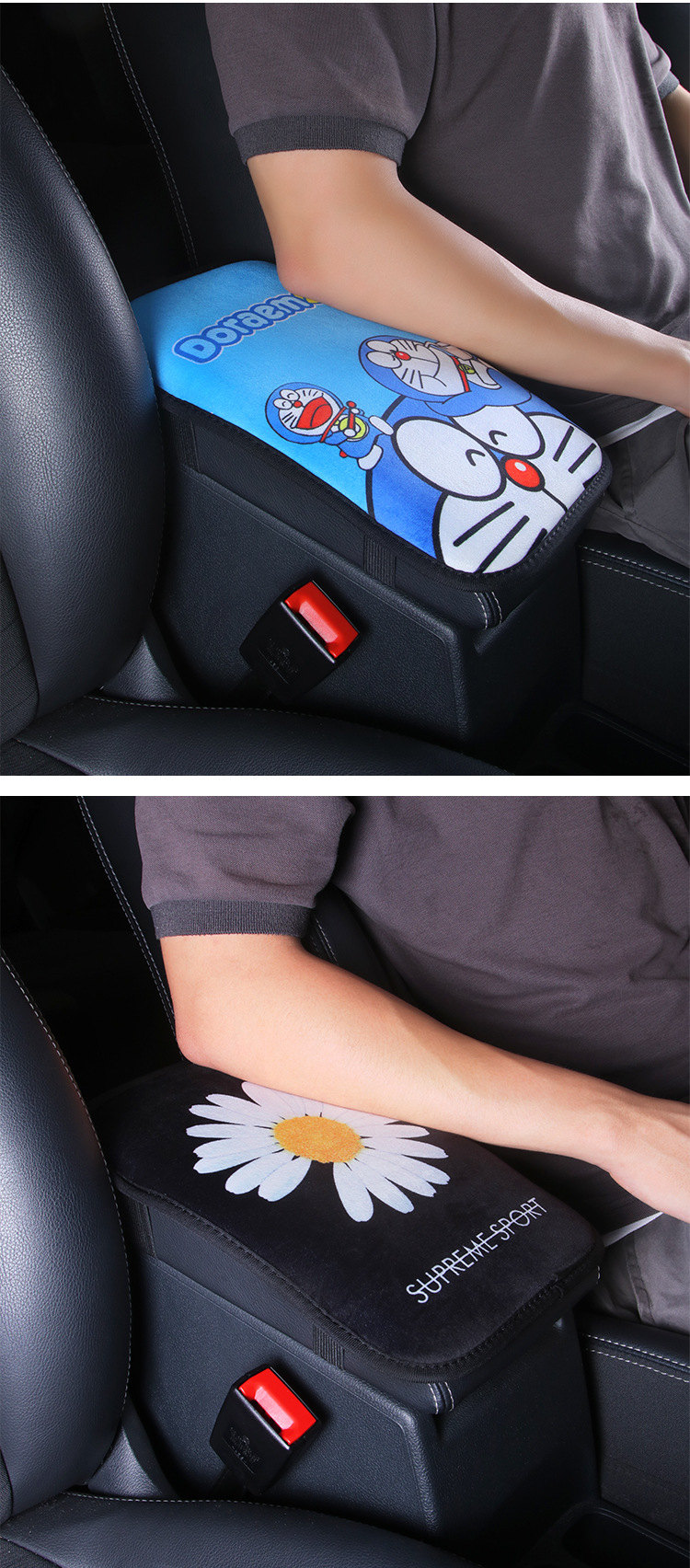 Car armrest box pad Four Seasons universal cute plush car central armrest cover relief arm heightening pad
