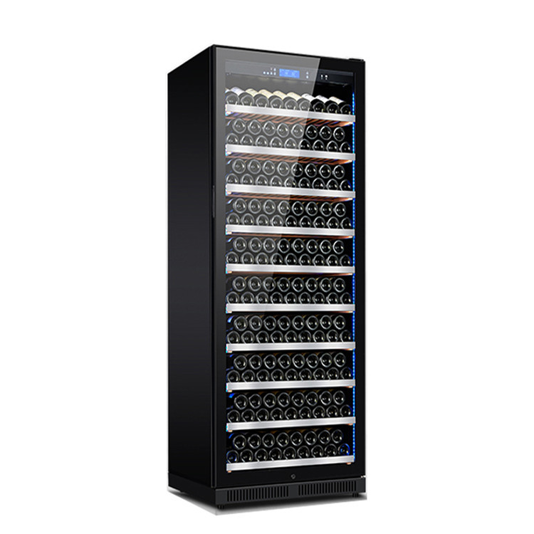 Venta al por mayor de temperatura constante y humedad gabinete de vino estante de madera maciza gabinete de vino de gran capacidad Vitrina refrigerada