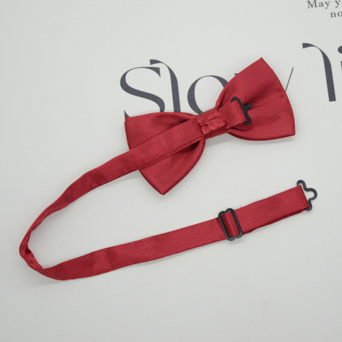 Bow tie men's formal wear Korean style glossy solid color student bow black red purple yellow white double layer school uniform uniform accessories
