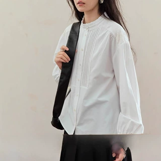 天才诗人法式文艺木耳领花边装饰衬衫松弛感廓形衬衣棉叠穿上衣