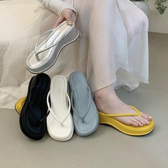 韓国風厚底スリッパ女性用夏アウター新しい多用途カジュアルビーチサンダルビーチサイドスリッパ
