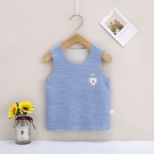 Children's Seamless Warm Self-heating Vest De Velvet AB Double-sided Scrub Baby Middle and Big Children Sleeveless Base Vest