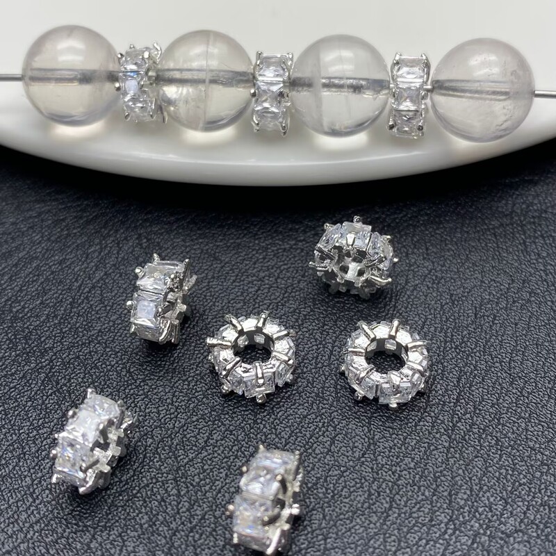 爪スクエアダイヤモンドスペーサー手作り diy14k クリスタルブレスレットブレスレットオリジナルジュエリーアクセサリーダイヤモンド高色保持|undefined