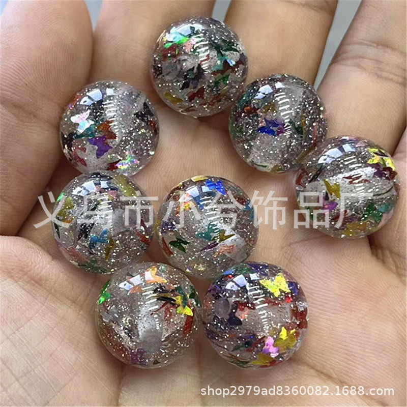 16mm满天星细闪亮片蝴蝶直孔珠diy饰品手机链串珠笔包链等配饰|undefined
