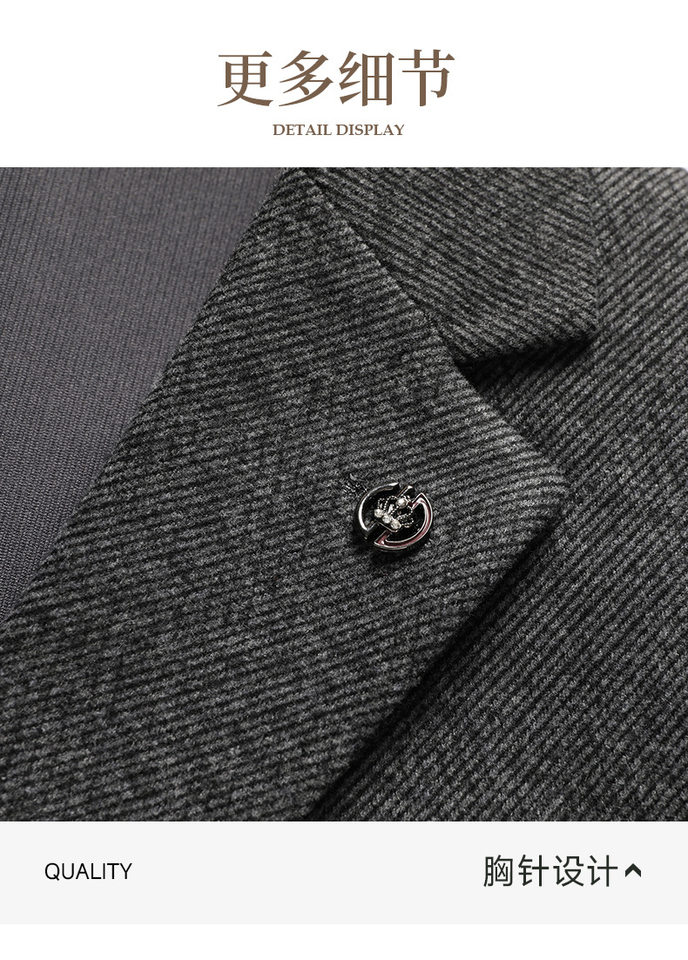 Áo vest nam công sở dáng ôm, pha len lông cừu, dày dặn, chống nhăn, cổ bẻ phẳng — màu xám chi tiết 23