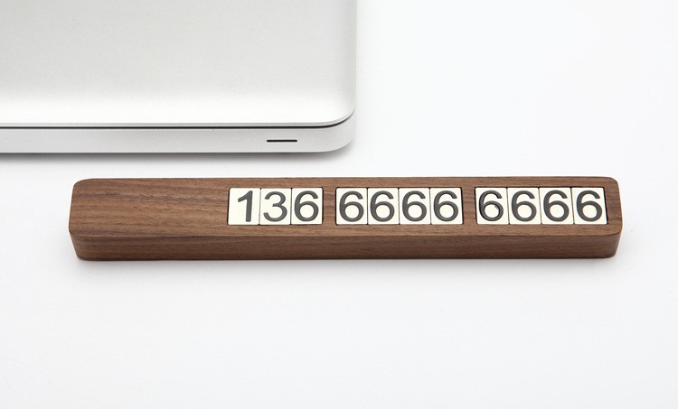 Redwood Car Moving License Plate Solid Wood Creative Temporary Parking Plate Telephone Number Plate High-end Car Moving License Plate Sunscreen