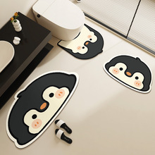 异形卡通可爱硅藻泥地垫吸水速干浴室卫生间三件套脚垫U型组合垫