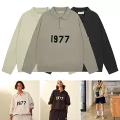 Heavy FOG double line ESSENTIALS Season 8 1977 American fashion brand autumn and winter loose men's POLO collar wool