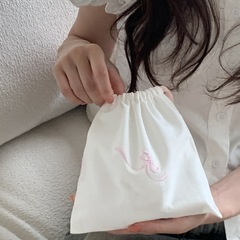 韩系インスタバレエ风リボン刺繍巾着袋旅行巾着袋生理用ナプキン収纳バッグ収纳袋