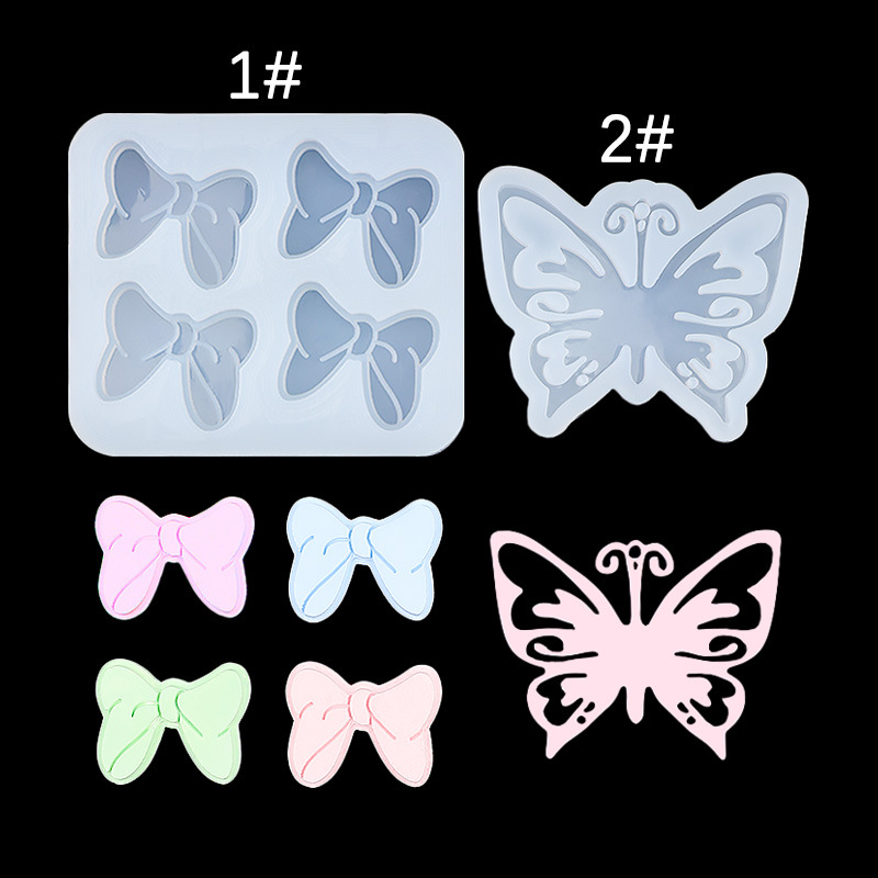 Llavero de mariposa molde de silicona resina de bricolaje molde de proceso de epoxi llavero colgante de aromaterapia molde de decoración