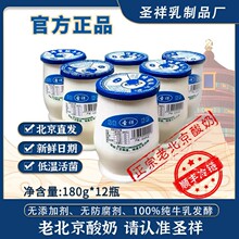 圣祥老酸奶北京风味酸牛奶特产发酵乳营养原味蜂蜜味180g*12瓶
