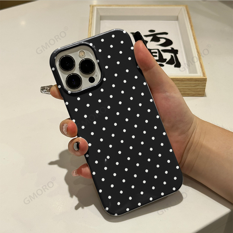 Amazon's Popular Polka Dot Phone Case Iphone17E Glossy Phone Case Apple 16/15/14Pro Series Amazon's Popular Polka Dot Phone Case Iphone17E Glossy Phone Case Apple 16/15/14Pro Series