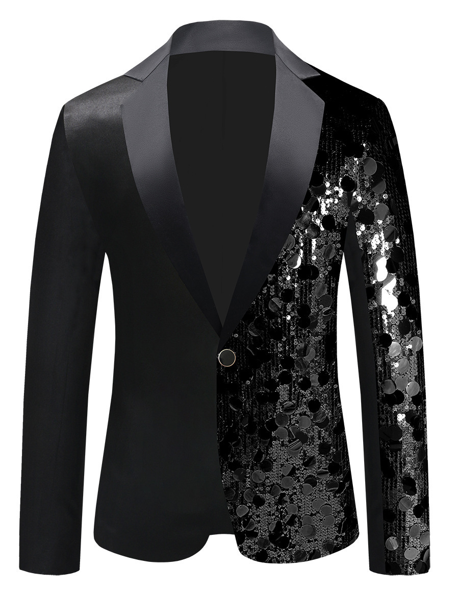 Costume da ballo con blazer e paillettes da uomo, nuovo per Halloween, costume da presentatore, europeo e americano, transfrontaliero_voghion.com