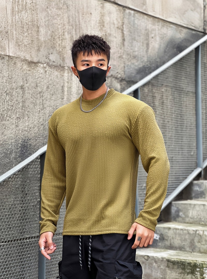 Men's Long Sleeve Workout Shirt Casual Gym Tee American Style Loose Fit Breathable Athletic Top for Basketball Running And Training_viptrois.com