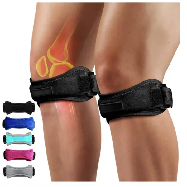 Adjustable knee brace compression sleeve wraps around the patella, supports tendons, and is suitable for running and exercise, providing support for meniscus tears