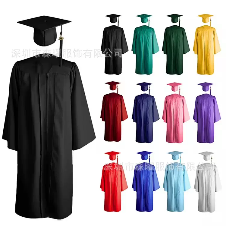 定制外贸美式学士服梭织英国学士服欧美大学生毕业服套装厂家