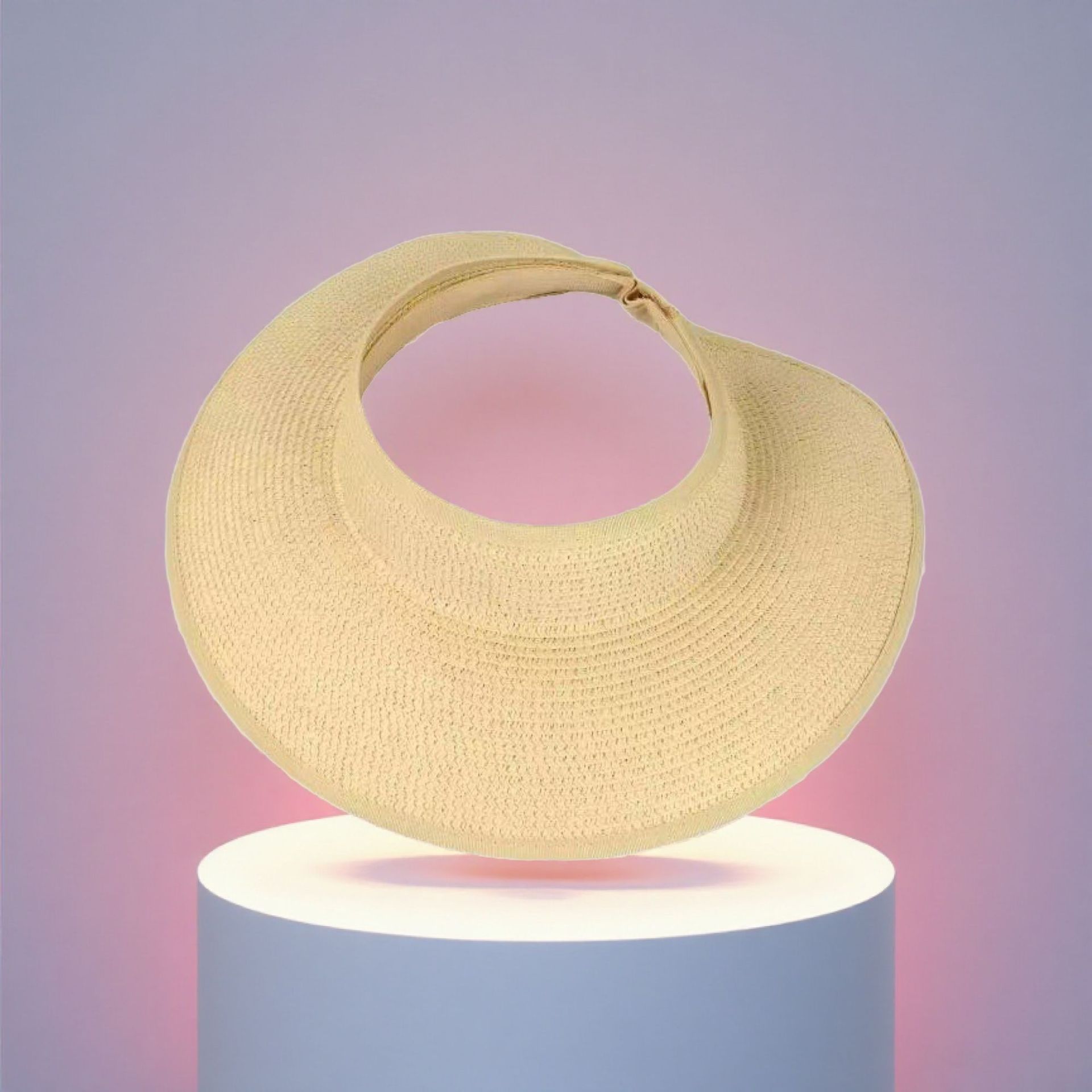 Women's Wide Brim Straw Sun Hat Braided Ponytail Style Foldable Beach Visor Casual Streetwear Spring Summer Multi Color One Size_voghion.com