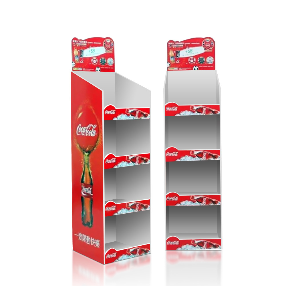 Fábrica personalizada acrílico PVC estante de exhibición Chevron caja de exhibición estante de bebida bebida bebida estante de forma especial