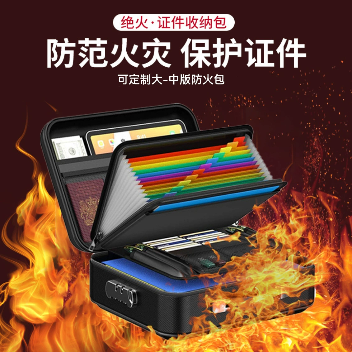 Водонепроницаемая и огнестойкая сумка для хранения документов Amazon, папка для документов формата A4/B5, многослойный органайзер для паспортов большой вместимости