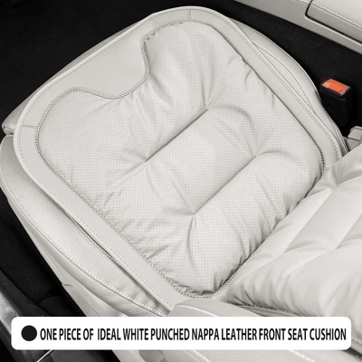 All Seasons, Size Three: Seat cushion, seat cover - ideal-white-nappa-perforated-breathable-front-seat-cushion-1-piece