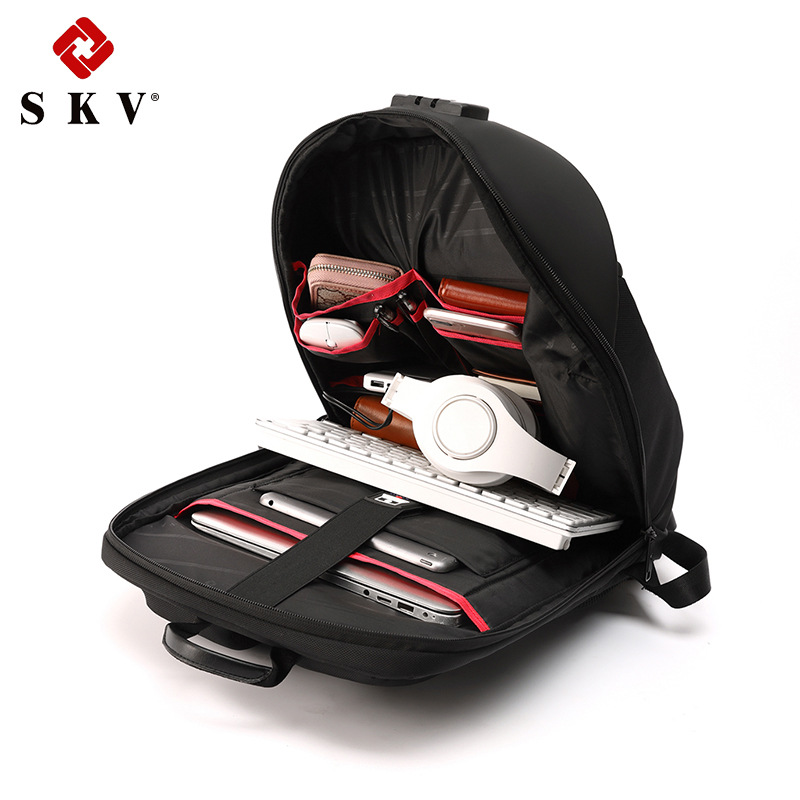 男士双肩包商务牛津布拉链硬壳多功能背包大容量电脑包防泼水背包