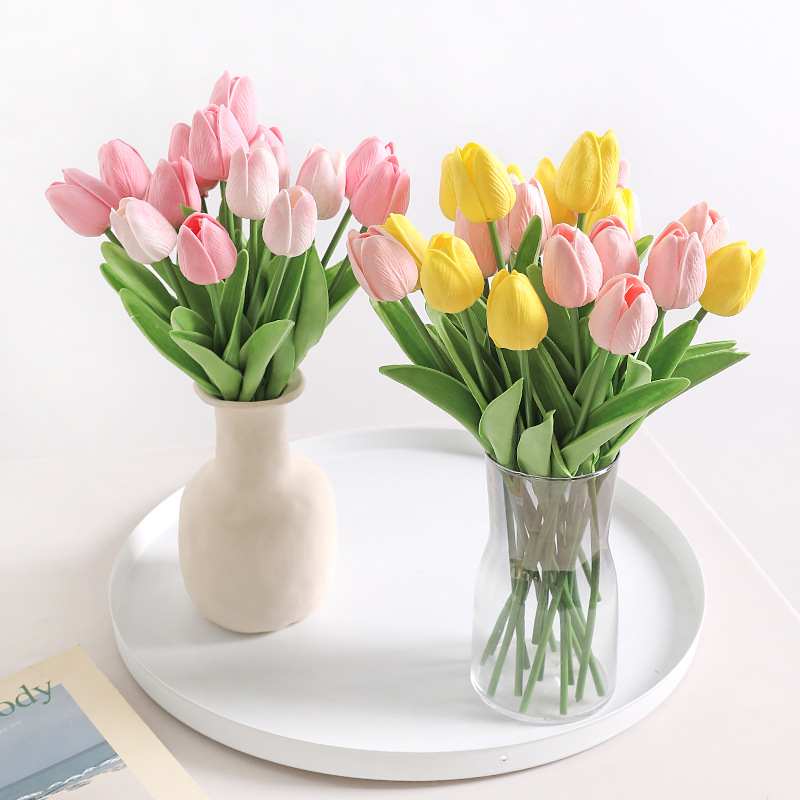 Hoa tulip giả Ins hoa giả hoa giả trang trí phòng khách bàn ăn bình hoa trang trí đồ trang trí chụp đạo cụ