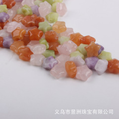 卸売り天然石紅東陵粉晶五角星彫刻品半製品手串隔珠diyアクセサリーアクセサリー材料