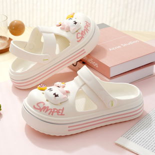Women's Mary Jane Slippers, Increased Anti-Slip, Breathable, Wear-Resistant, Soft Eva Clogs, Outer Wear, Baotou Sandals Wholesale