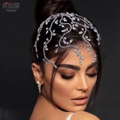 優拉潘 外貿頭飾新款插梳歐美風髮飾品水鑽貼片發箍流蘇發梳HP481