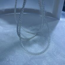 诸暨天然淡水珍珠项链3-4mmBaby珠小米链近正圆极强光无瑕S925银